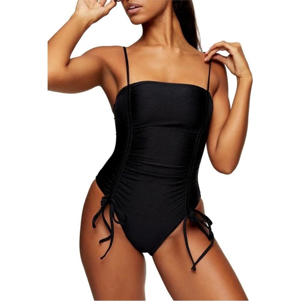 Topshop Ruched One Piece Swimsuit
Size 6 New $50